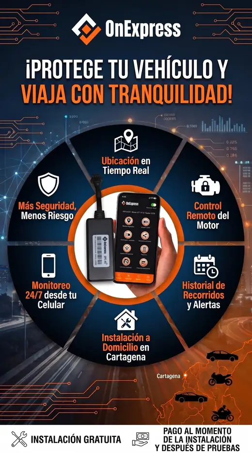 Funciones de rastreo, historial y apagado remoto de OnExpress GPS