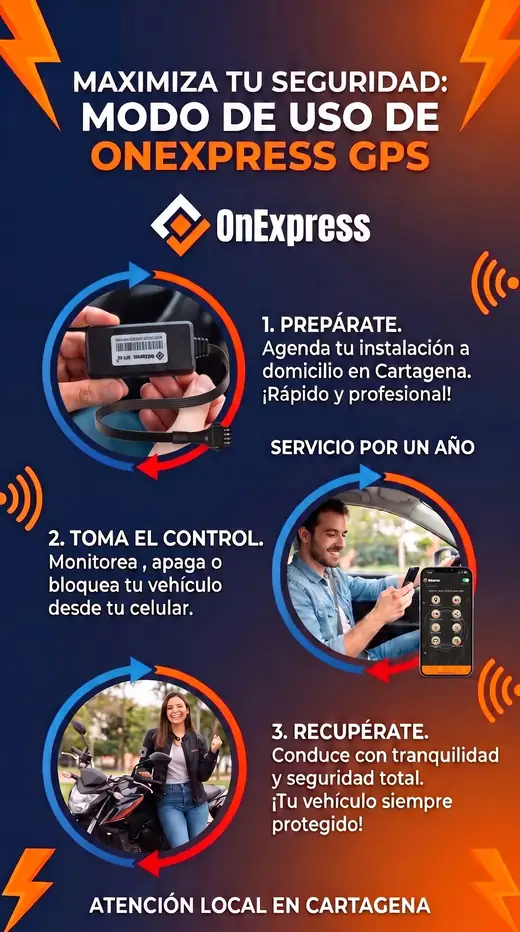Uso de la aplicación OnExpress para rastrear vehículos